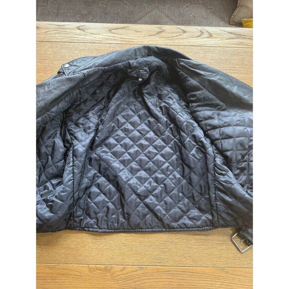 Vintage 90's Vera Pelle Motorcycle Suede Leather Jacket Size S Made in Italy - Picture 7 of 12